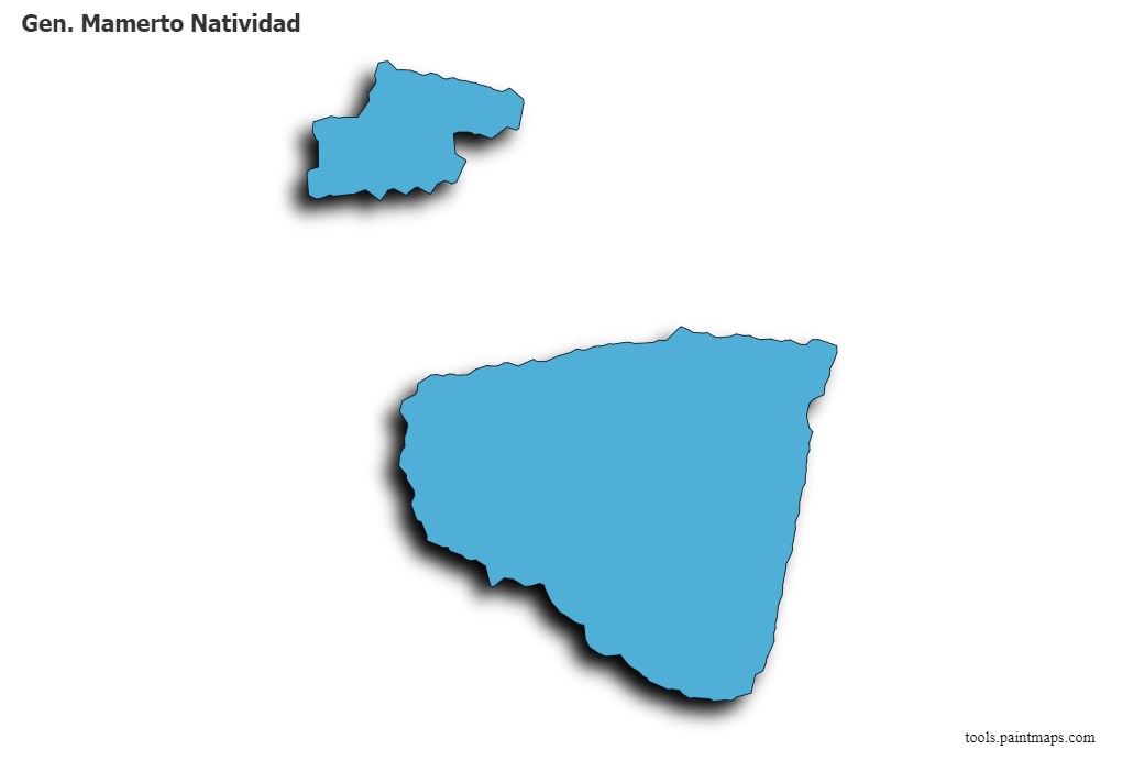 3D gölge efektli Gen. Mamerto Natividad haritası