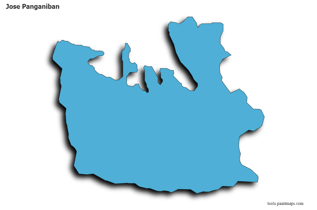 Mapa de Jose Panganiban con efecto de sombra 3D