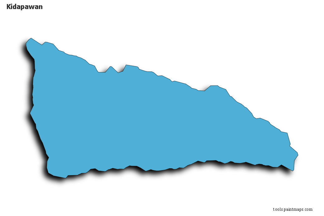 Mapa de Kidapawan con efecto de sombra 3D