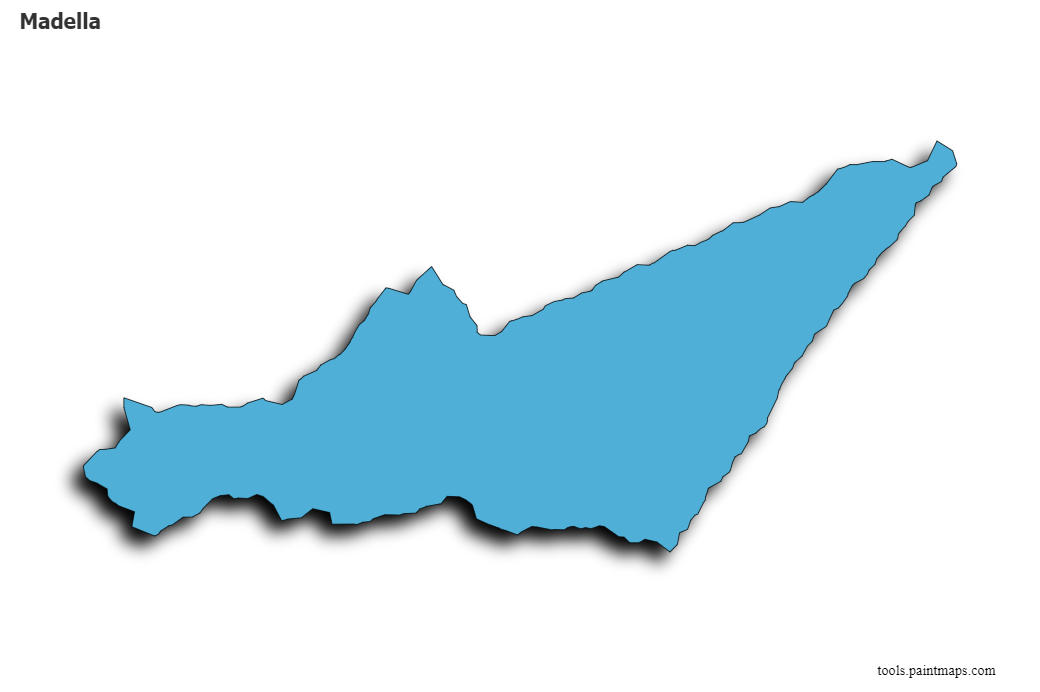 3D gölge efektli Madella haritası