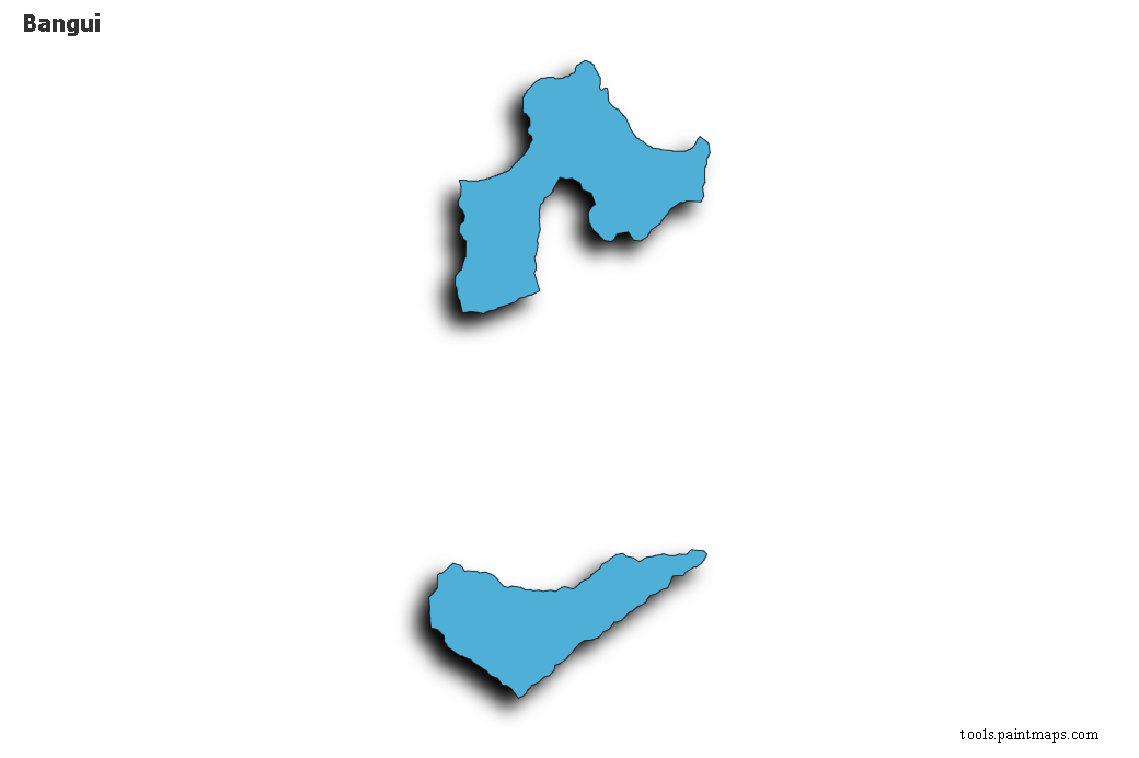 Bangui map with 3d shadow effect