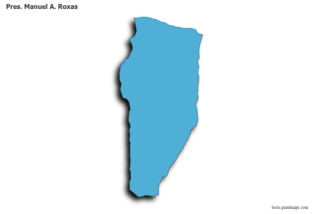 Pres. Manuel A. Roxas map with 3d shadow effect