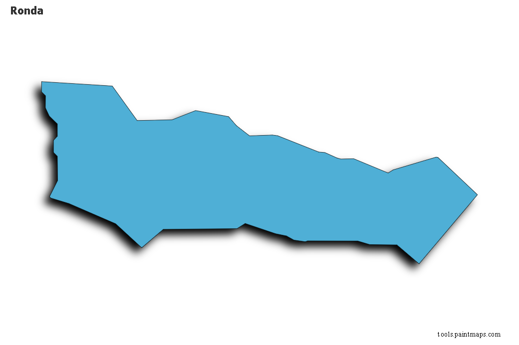 Mapa de Ronda con efecto de sombra 3D