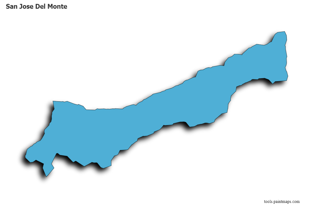 San Jose Del Monte map with 3d shadow effect