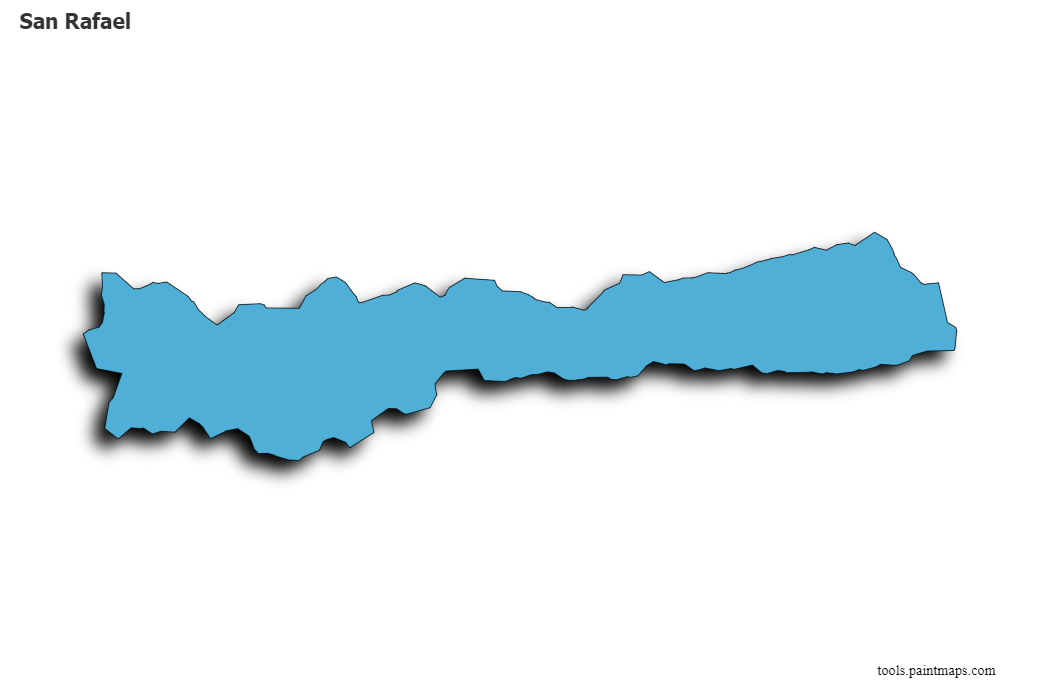 San Rafael map with 3d shadow effect