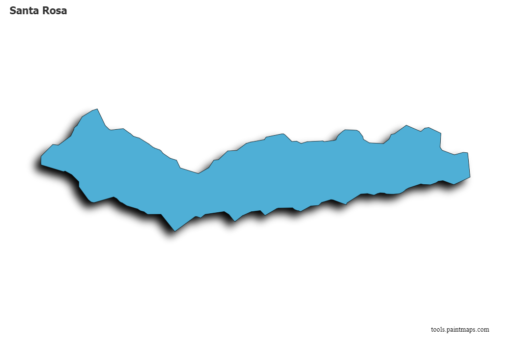 3D gölge efektli Santa Rosa haritası