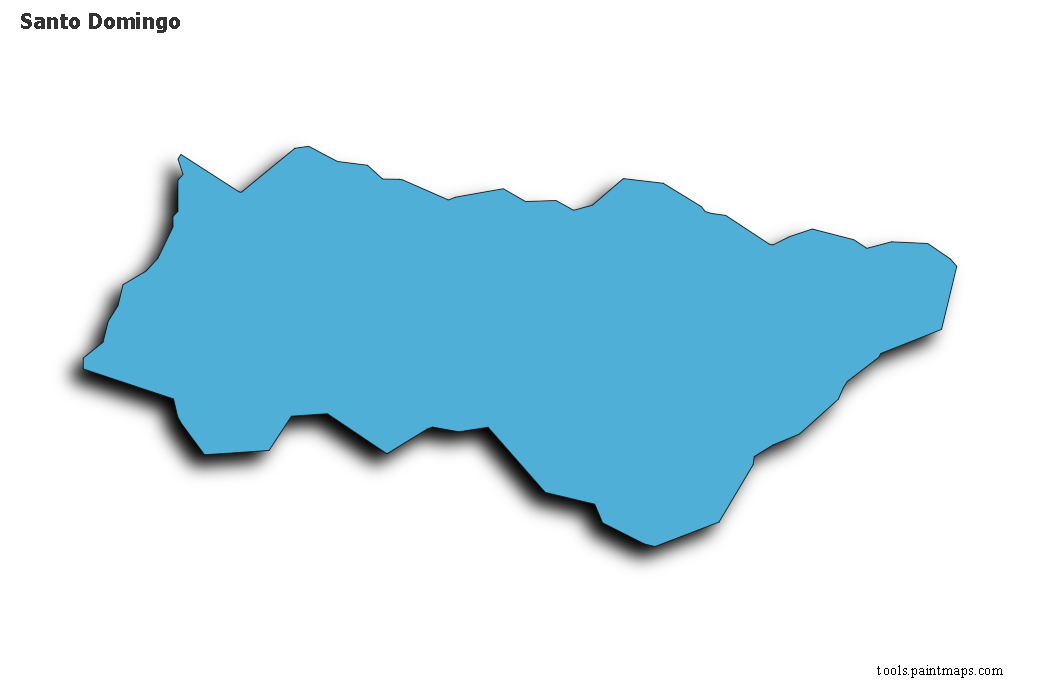 Mapa de Santo Domingo con efecto de sombra 3D