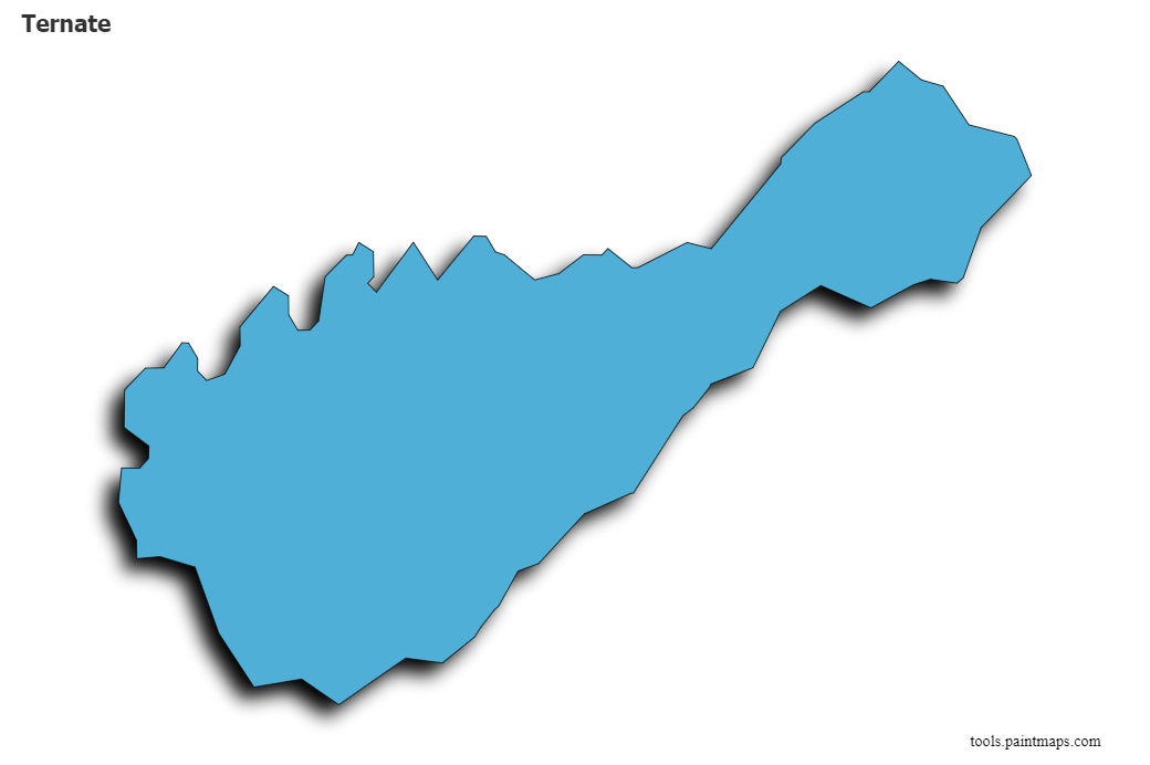 3D gölge efektli Ternate haritası