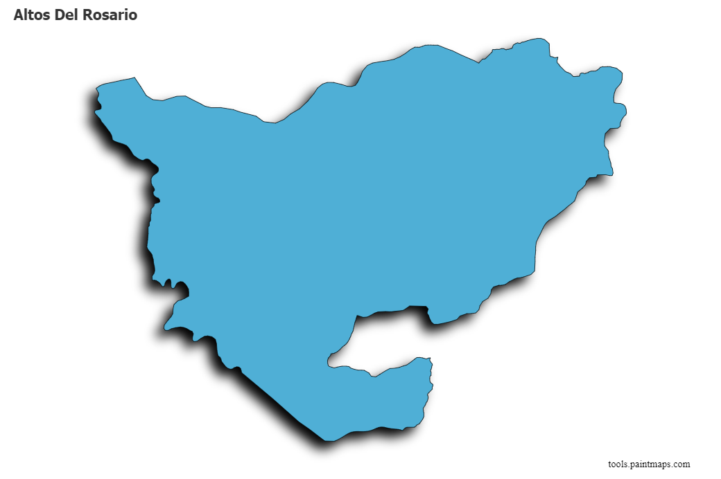 3D gölge efektli Altos Del Rosario haritası