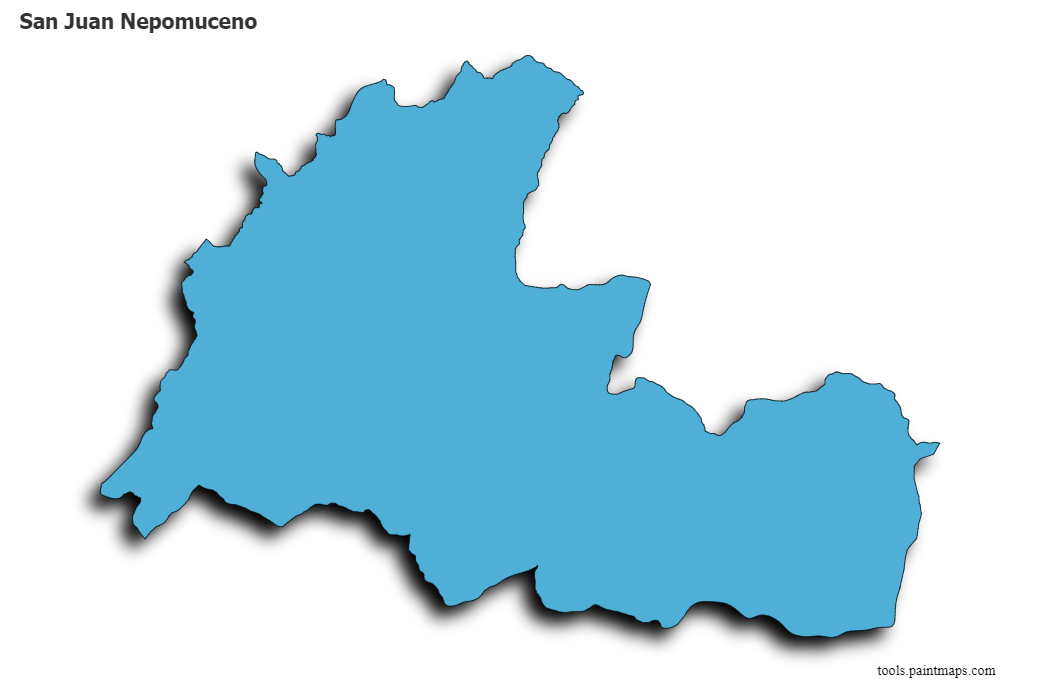 3D gölge efektli San Juan Nepomuceno haritası