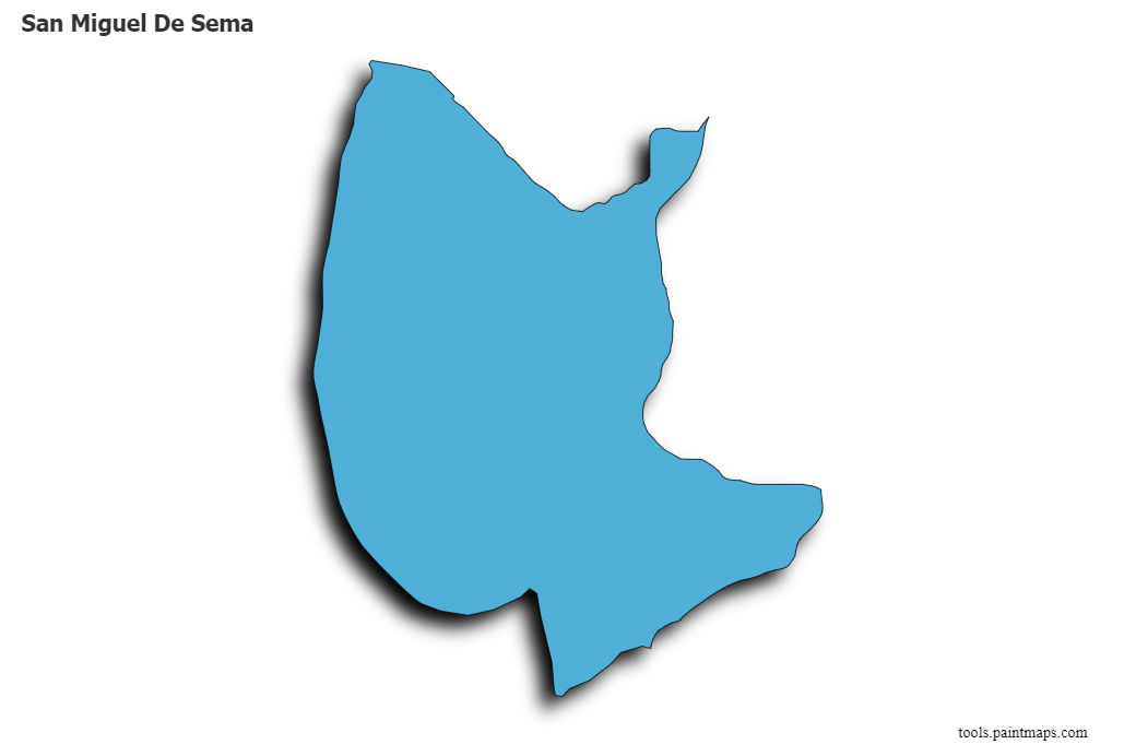 San Miguel De Sema map with 3d shadow effect