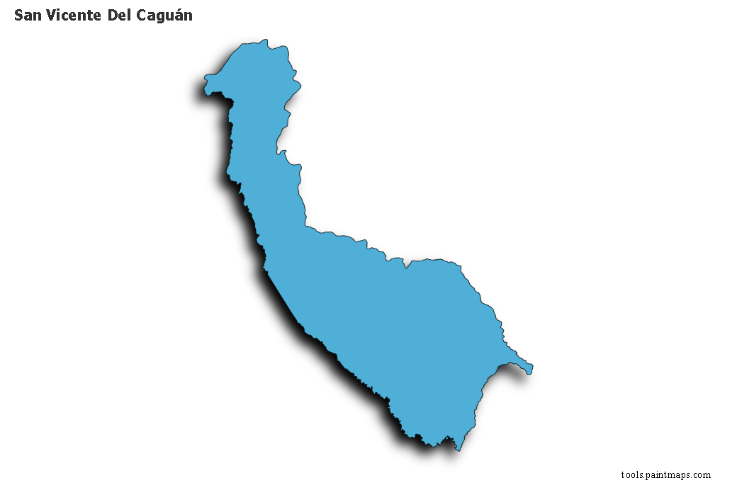 Mapa de San Vicente Del Caguán con efecto de sombra 3D