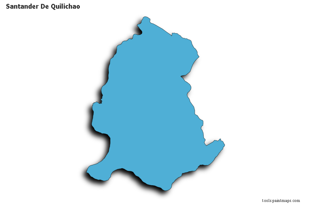 Mapa de Santander De Quilichao con efecto de sombra 3D