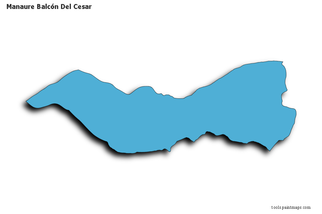 Mapa de Manaure Balcón Del Cesar con efecto de sombra 3D