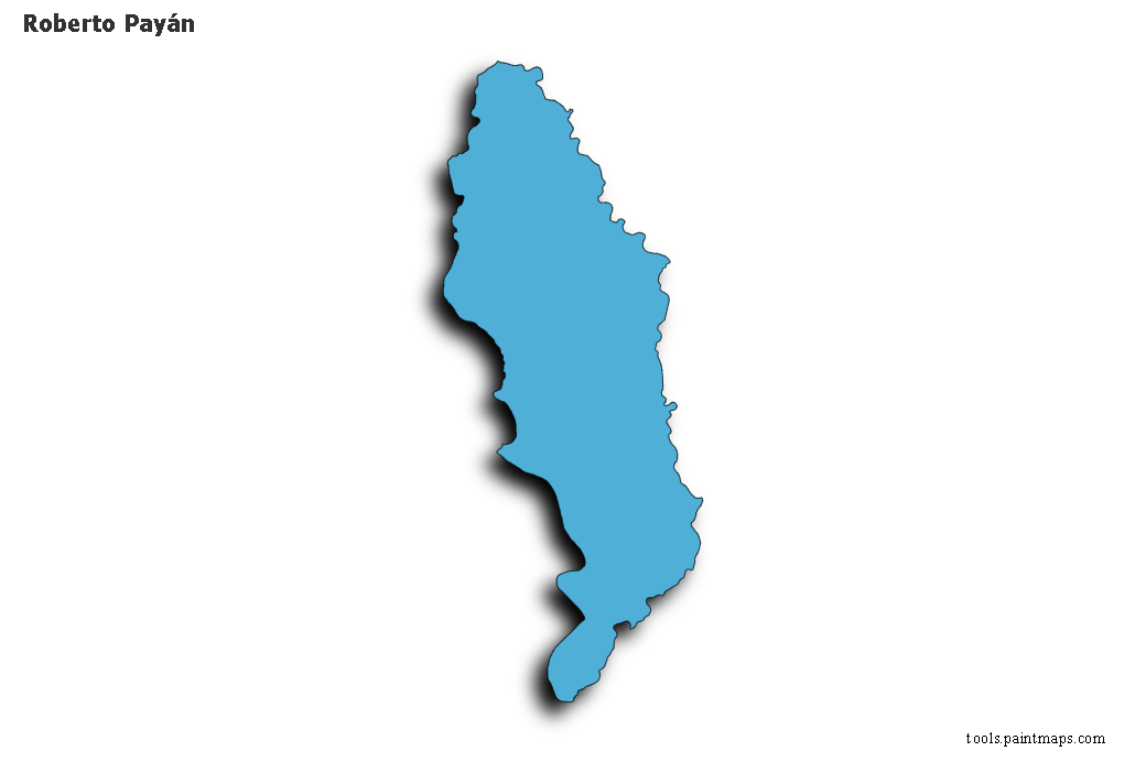 Mapa de Roberto Payán con efecto de sombra 3D