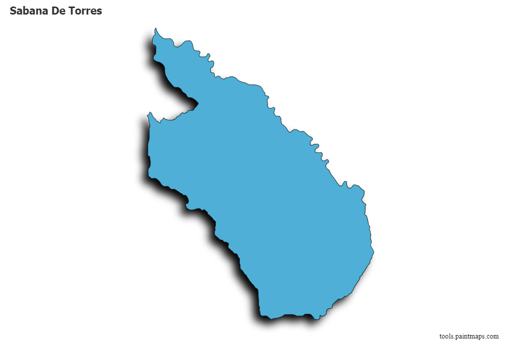 Sabana De Torres map with 3d shadow effect