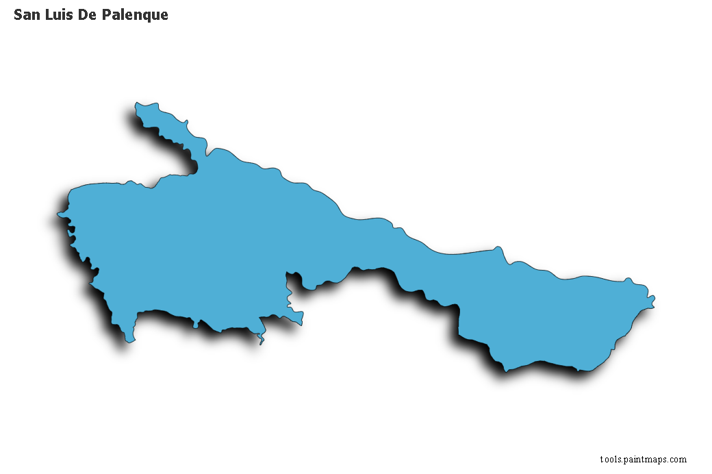 Mapa de San Luis De Palenque con efecto de sombra 3D