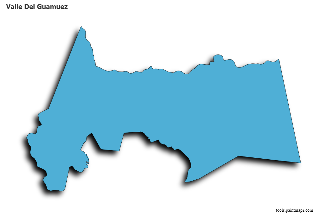 Valle Del Guamuez map with 3d shadow effect