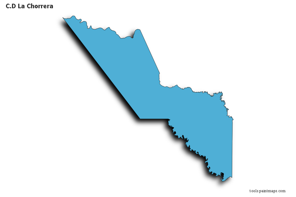 C.D La Chorrera map with 3d shadow effect