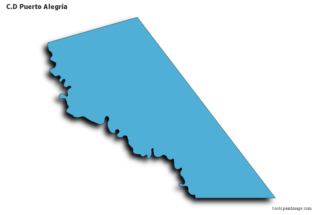 3D gölge efektli C.D Puerto Alegría haritası