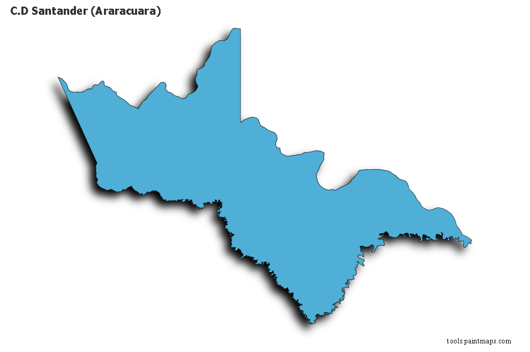 Mapa de C.D Santander (Araracuara) con efecto de sombra 3D