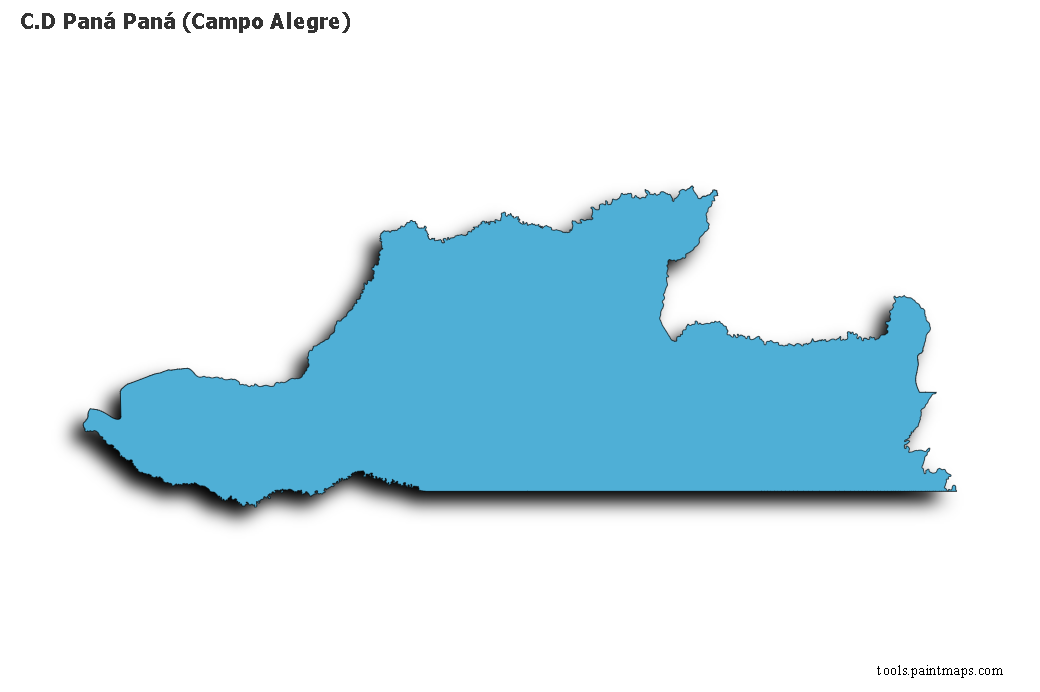 Mapa de C.D Paná Paná (Campo Alegre) con efecto de sombra 3D