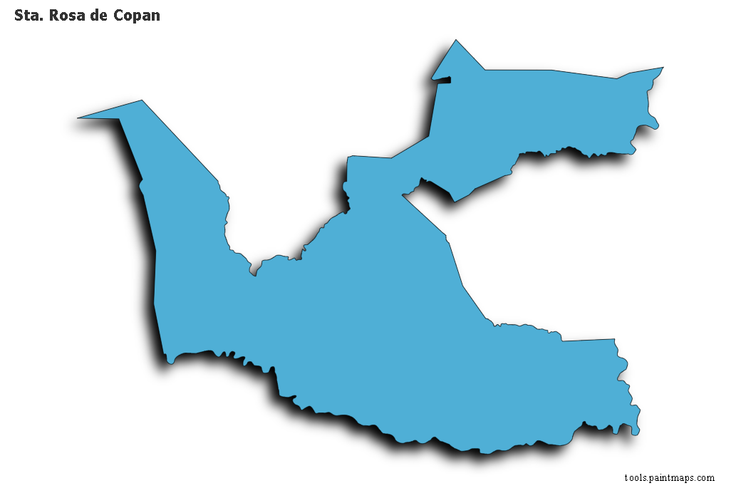 Mapa de Sta. Rosa de Copan con efecto de sombra 3D