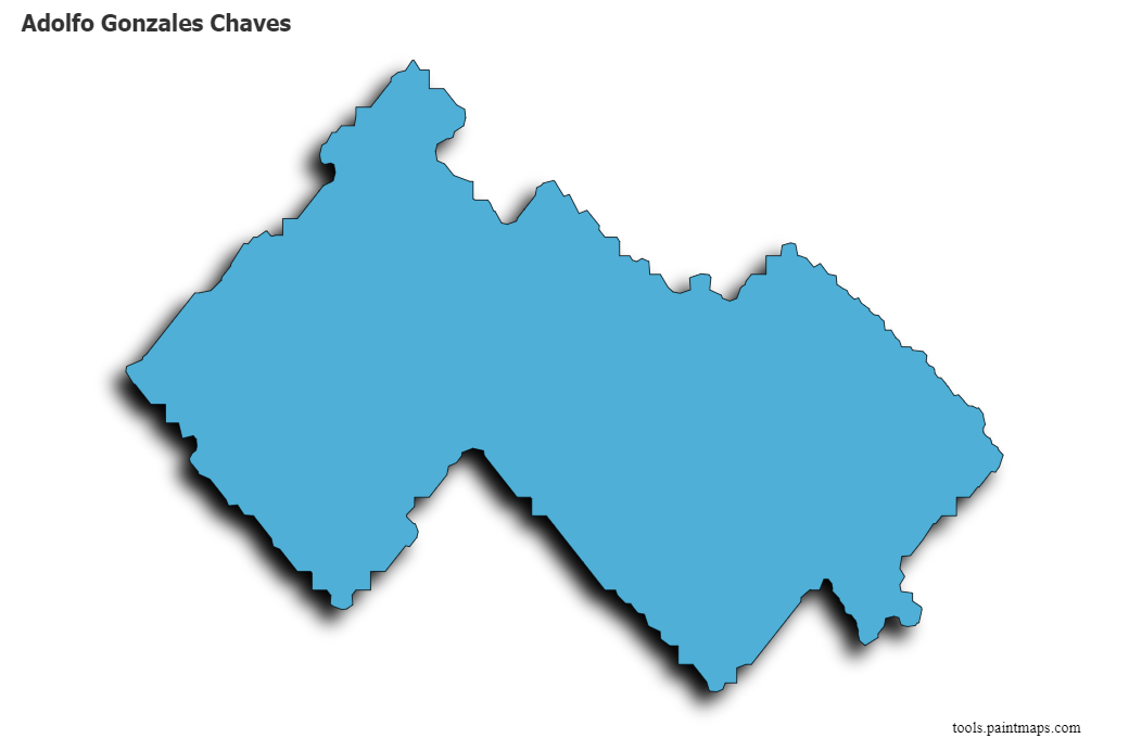 Adolfo Gonzales Chaves map with 3d shadow effect