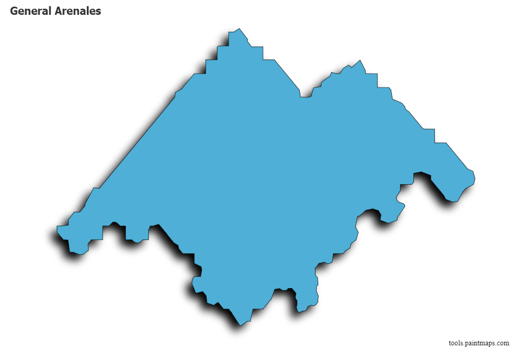 Mapa de General Arenales con efecto de sombra 3D