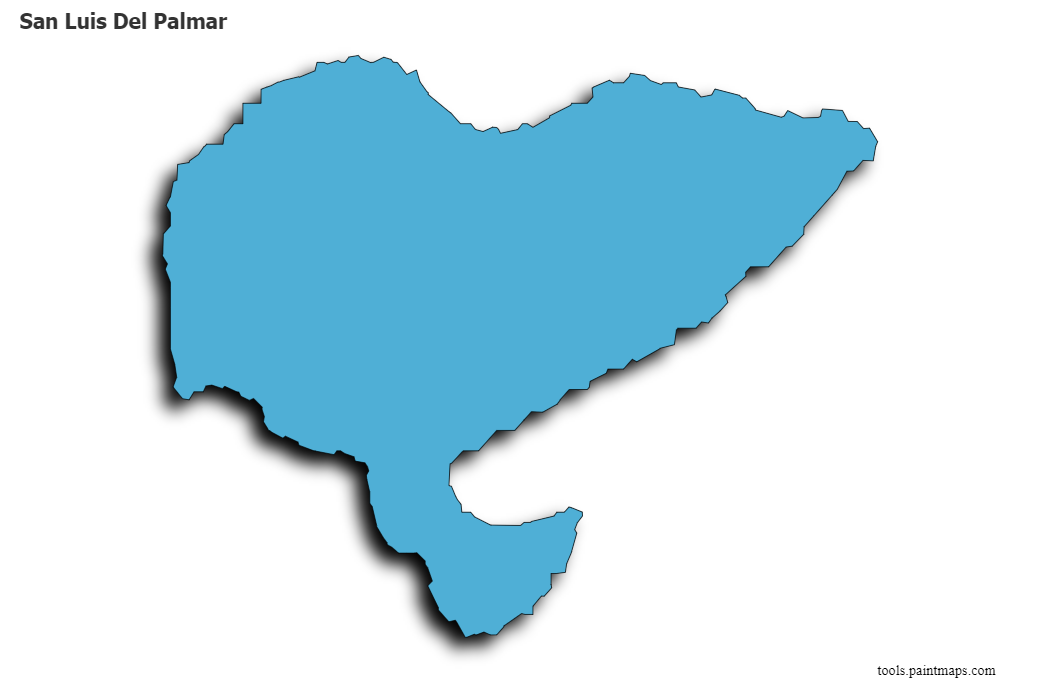 3D gölge efektli San Luis Del Palmar haritası