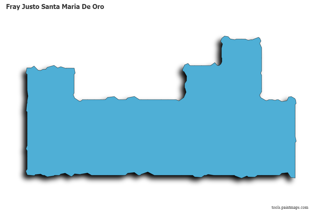 Fray Justo Santa Maria De Oro map with 3d shadow effect