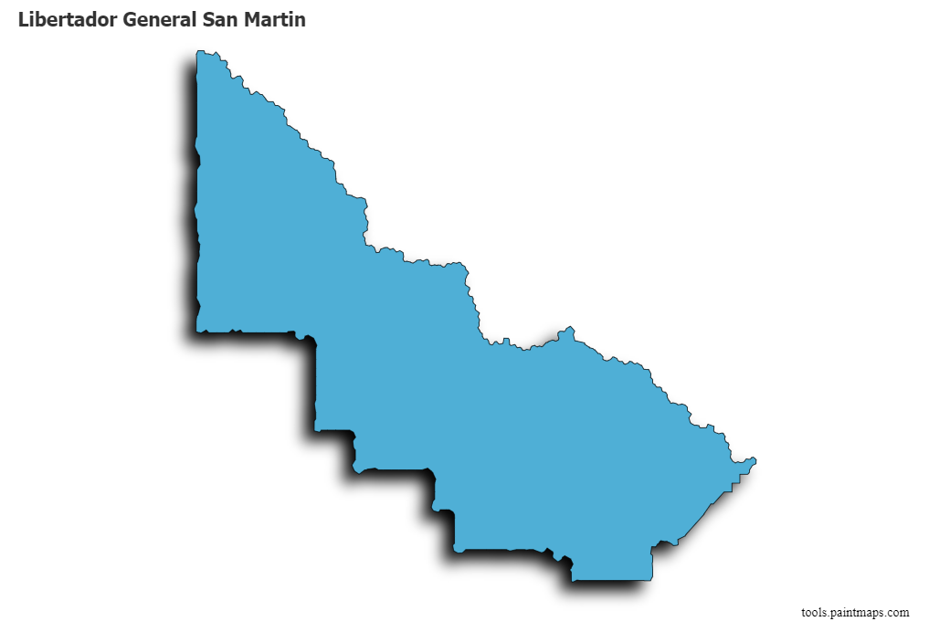 3D gölge efektli Libertador General San Martin haritası