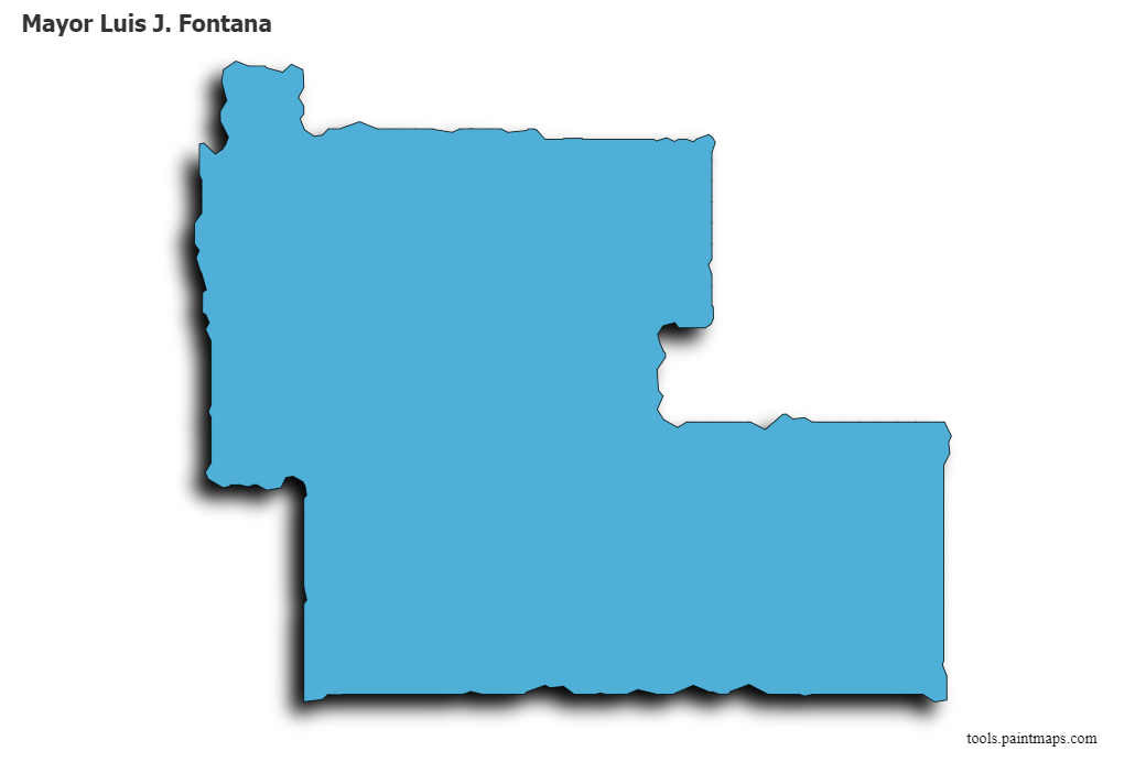 Mapa de Mayor Luis J. Fontana con efecto de sombra 3D