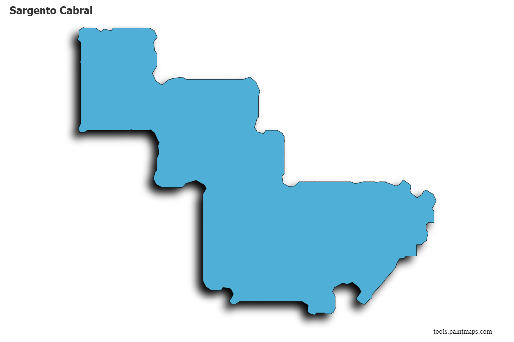 Mapa de Sargento Cabral con efecto de sombra 3D