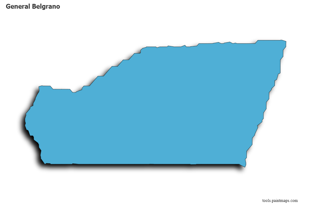 3D gölge efektli General Belgrano haritası