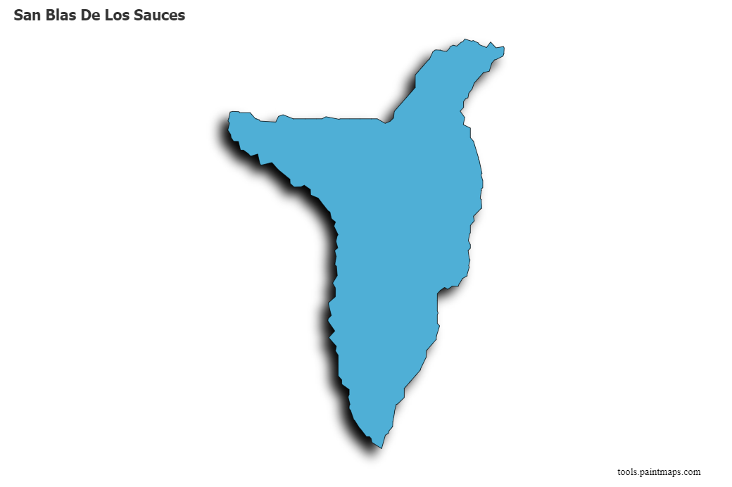 Mapa de San Blas De Los Sauces con efecto de sombra 3D