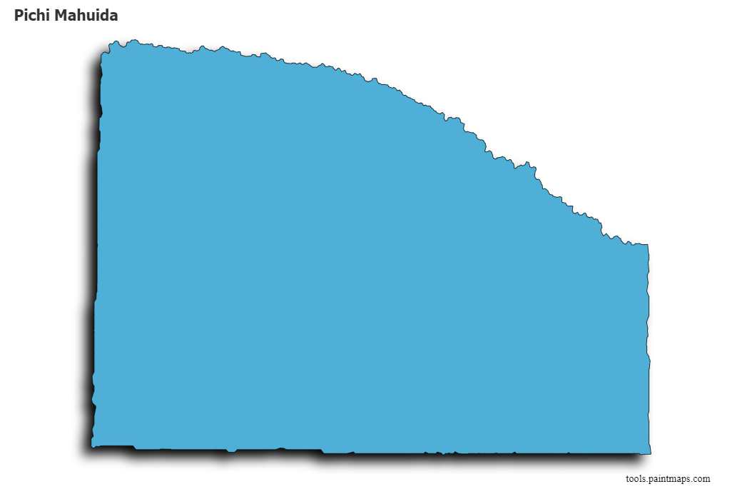 Mapa de Pichi Mahuida con efecto de sombra 3D