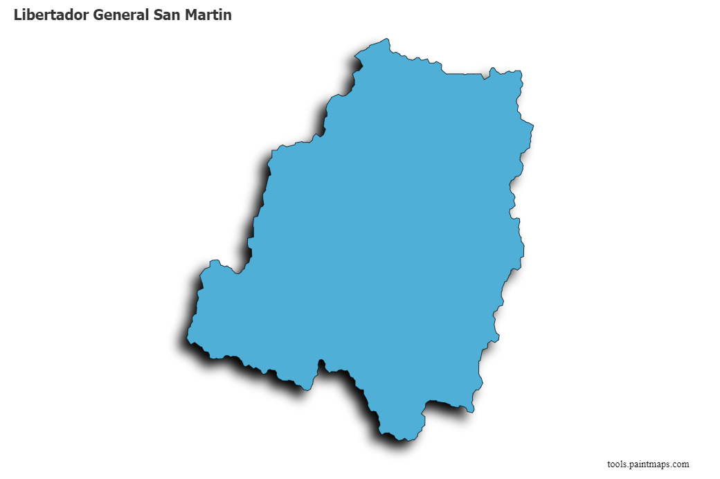 Mapa de Libertador General San Martin con efecto de sombra 3D