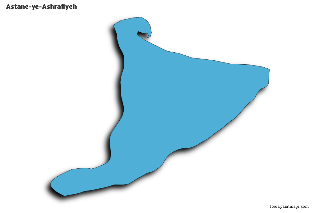 3D gölge efektli Astane-ye-Ashrafiyeh haritası