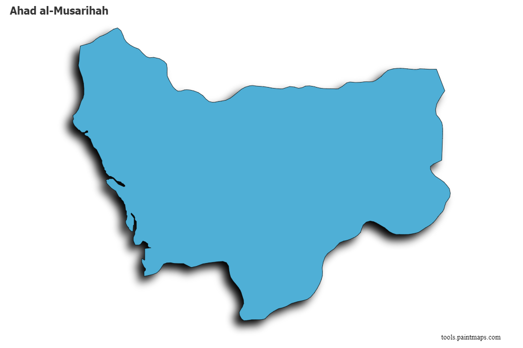 3D gölge efektli Ahad al-Musarihah haritası