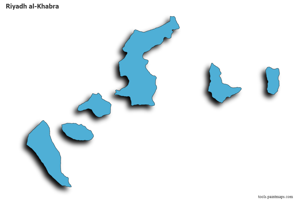 3D gölge efektli Riyadh al-Khabra haritası