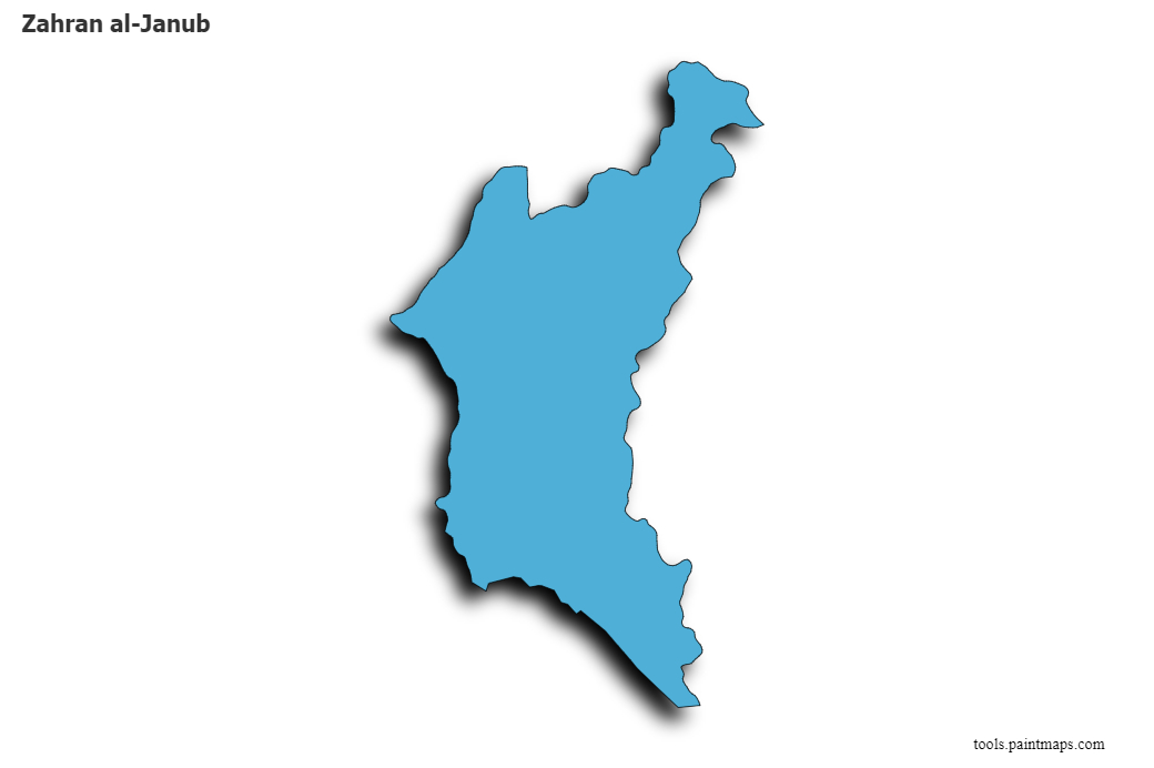 Mapa de Zahran al-Janub con efecto de sombra 3D