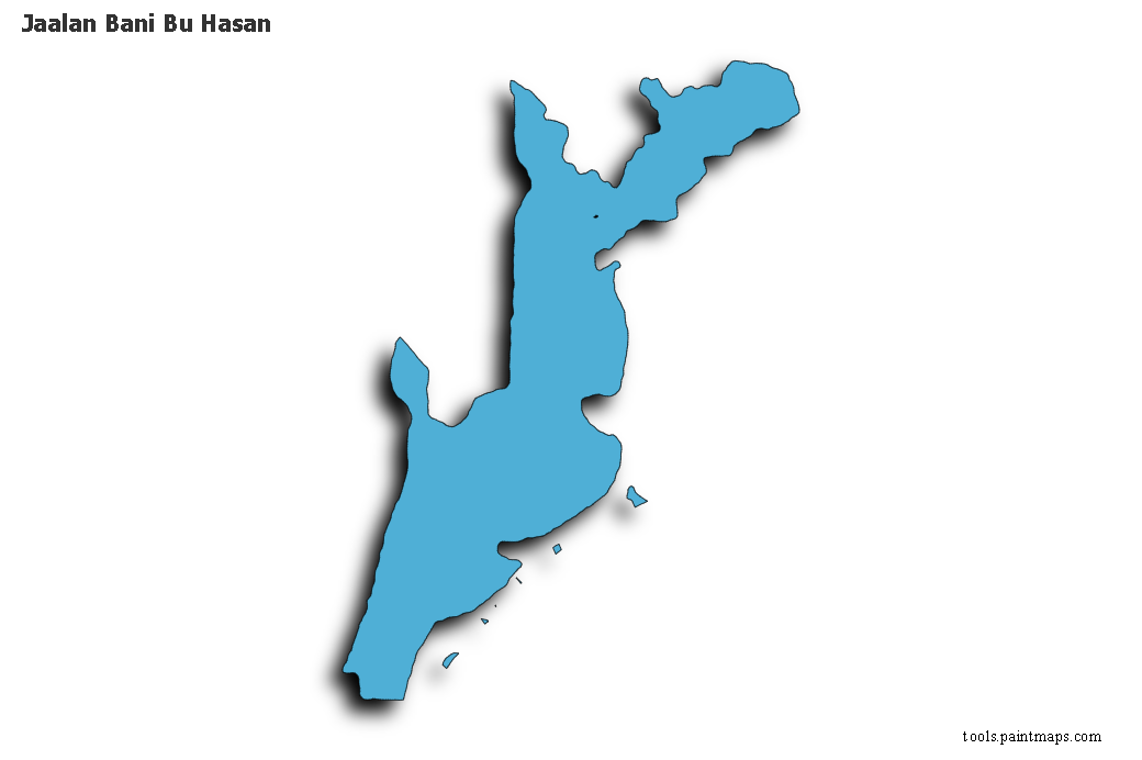 Jaalan Bani Bu Hasan map with 3d shadow effect