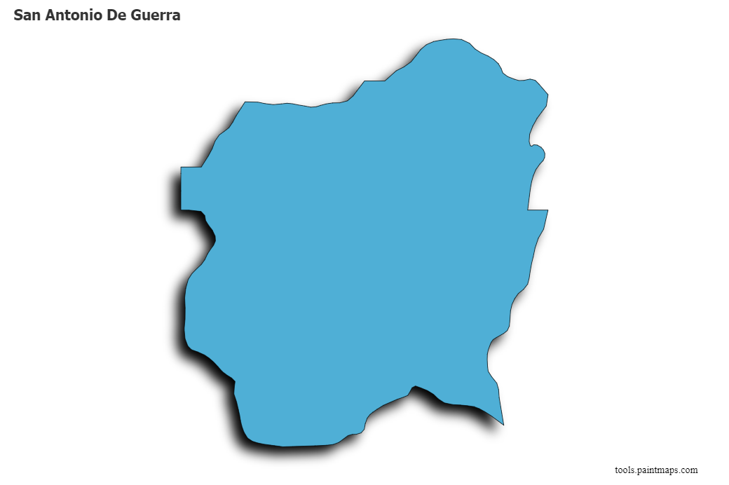 San Antonio De Guerra map with 3d shadow effect