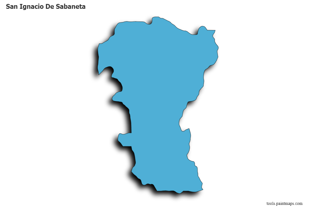 San Ignacio De Sabaneta map with 3d shadow effect