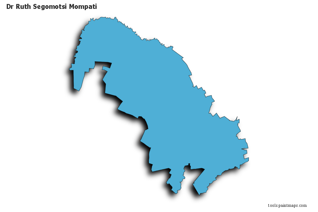 Dr Ruth Segomotsi Mompati map with 3d shadow effect