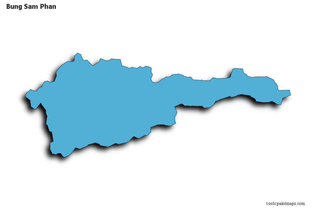 3D gölge efektli Bung Sam Phan haritası