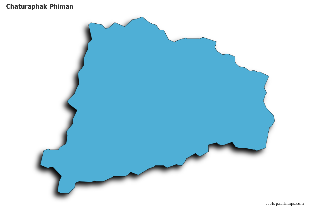 Mapa de Chaturaphak Phiman con efecto de sombra 3D