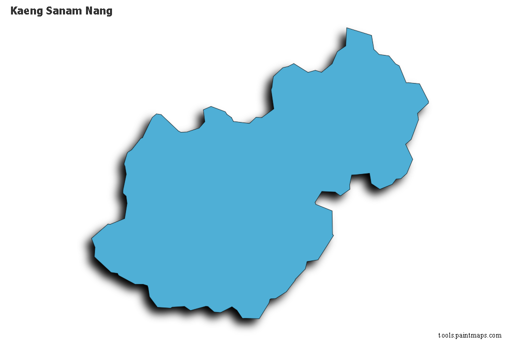 Mapa de Kaeng Sanam Nang con efecto de sombra 3D