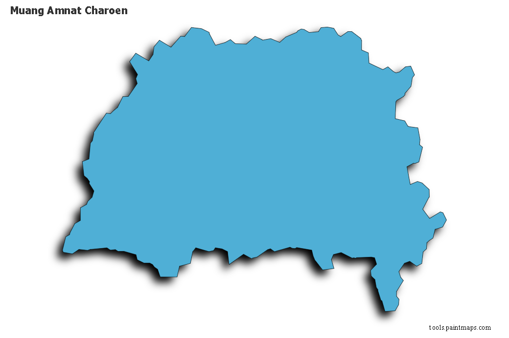 Mapa de Muang Amnat Charoen con efecto de sombra 3D